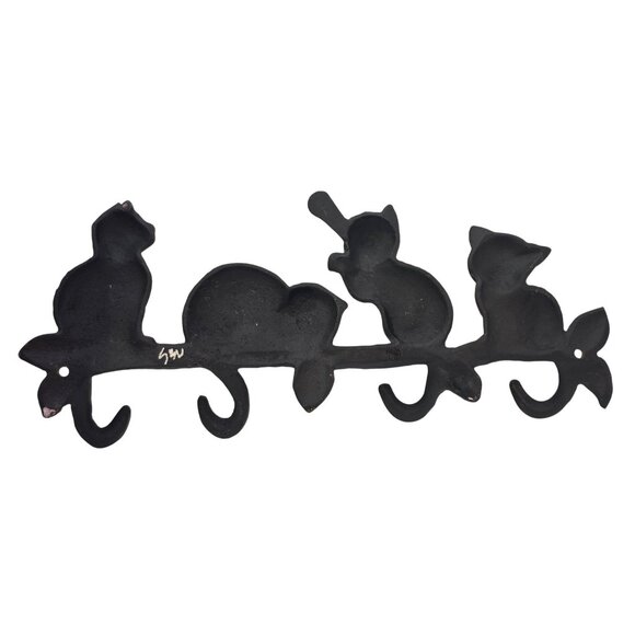 Vintage Cat Cast Iron Tail Hook Wall Hanger - Picture 7 of 8